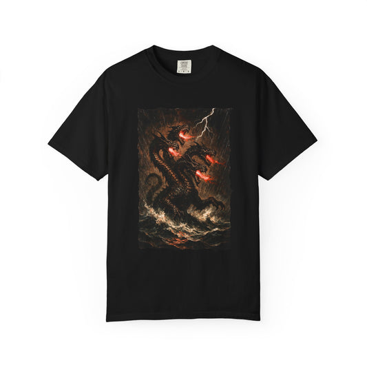 Leviathan Biblical Sea Beast T-Shirt — Dark Fantasy Epic Design