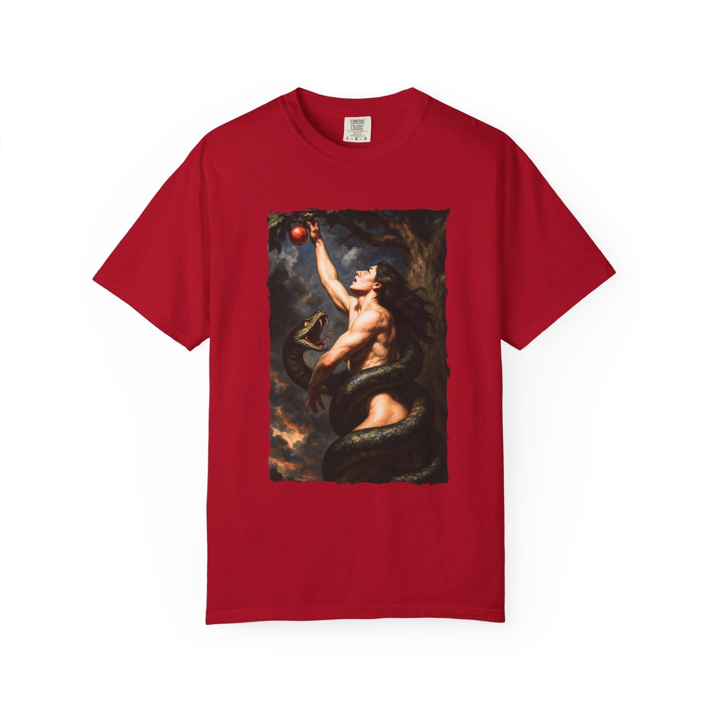 Genesis "The Deception of Eve" T-Shirt — Fall of Man Biblical Fantasy Art