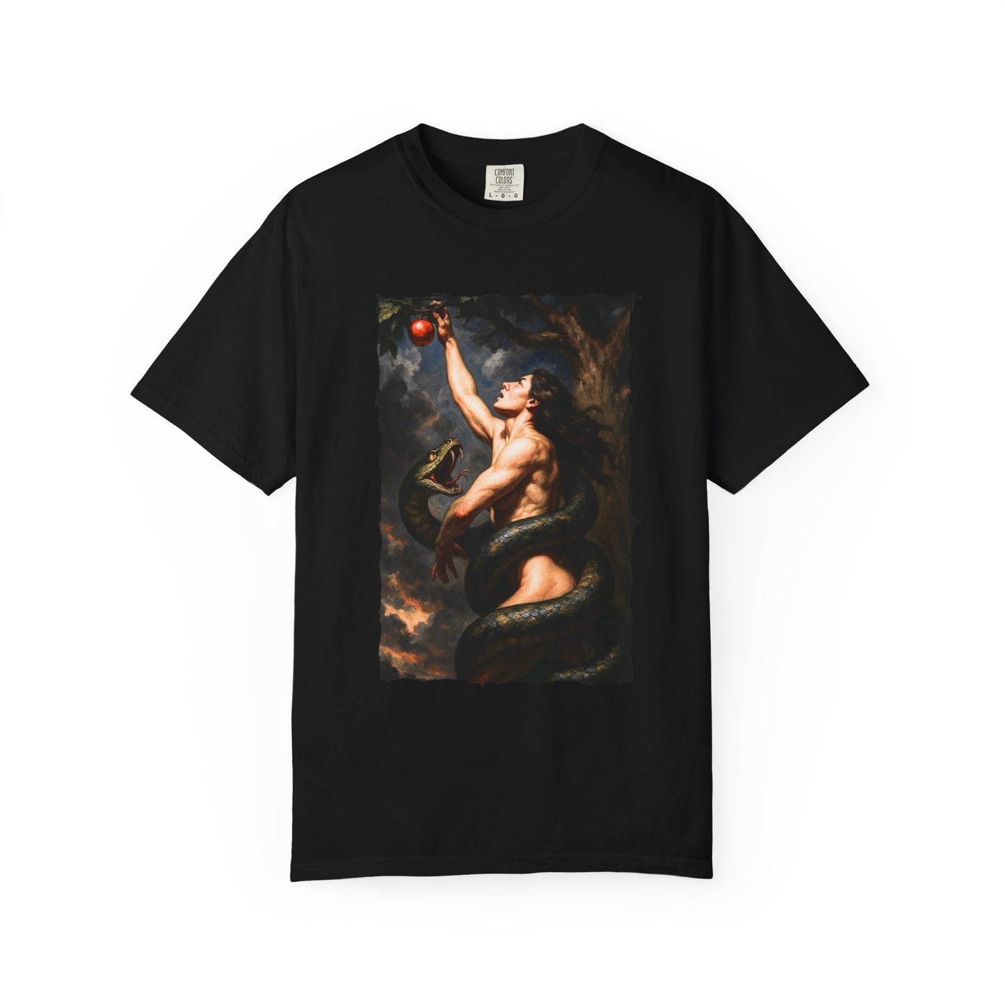Genesis "The Deception of Eve" T-Shirt — Fall of Man Biblical Fantasy Art